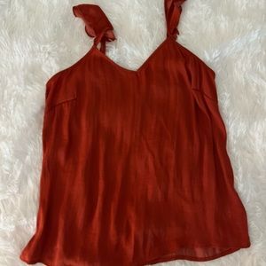 Burnt Orange/Red satin tank